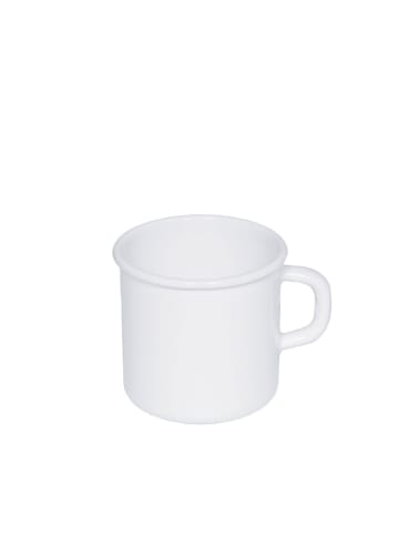Riess Topf mit Bördel Becher Emaille Classic in Weiß