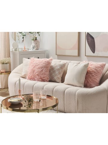 Beliani 2er-Set Dekokissen DAISY in Rosa