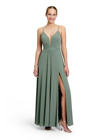 Vera Mont Abendkleid mit Lurexfaden in Green/Silver