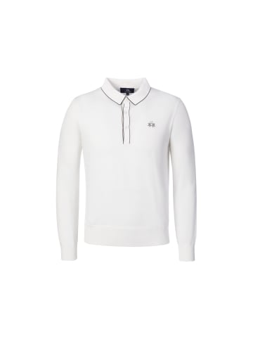 La Martina Langarm-Poloshirt MCS006 in weiss