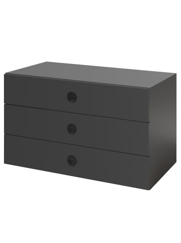 home24 home24 Schubkasteneinsatz (1er Set) - Graphit - Spanplatte beschichtet - 83.0 x 50.0 x 49.0 cm in Graphit