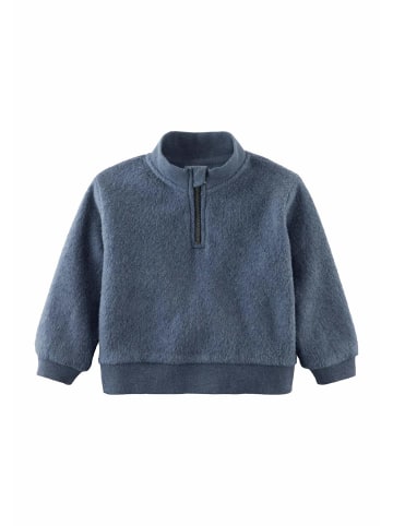 Hessnatur Hessnatur Softfleece Troyer aus reiner Bio-Baumwolle in graphitblau