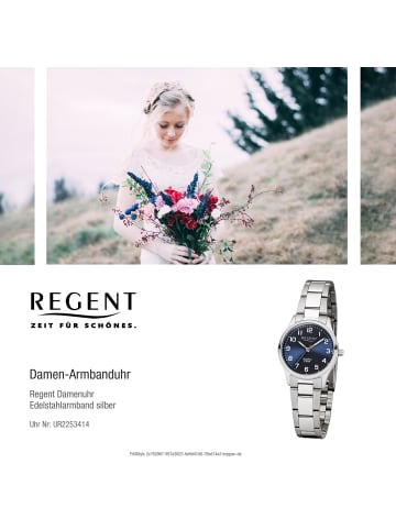 Regent Armbanduhr-Analog silber klein (ca. 29mm) Regent Metallarmband