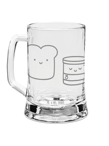 Mr. & Mrs. Panda Gravur Bierkrug Toast Marmelade ohne Spruch in Transparent