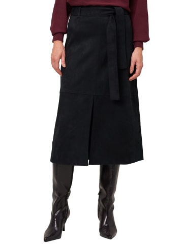 Zero  Midirock mit Bindegürtel in Black Beauty