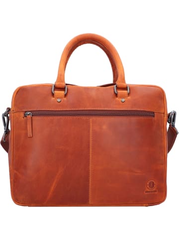 KLONDIKE 1896 Earl Aktentasche Leder 37 cm Laptopfach in cognac