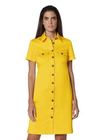 MADELEINE Schmales Hemdblusenkleid mit Kurzarm in sonnengelb