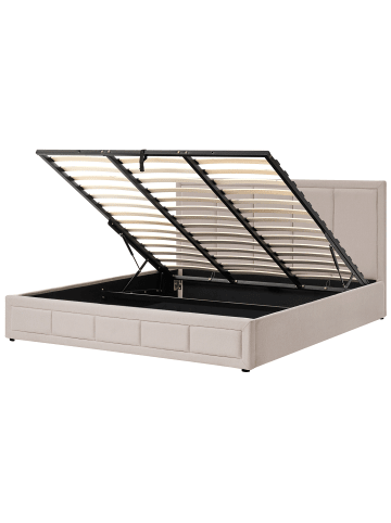 Beliani Doppelbett QUIBERON in Beige - (W) 188 x (H) 104 x (L) 215 cm