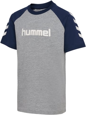 Hummel T-Shirt Hmljr Logo Jungen in GREY MELANGE/DRESS BLUES