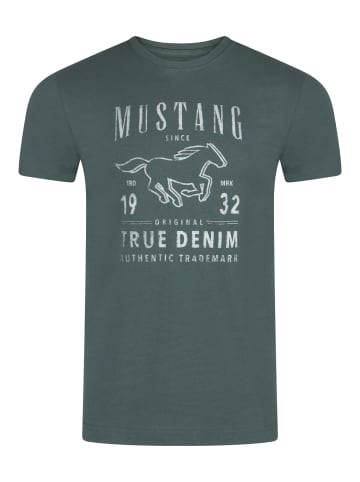 Mustang T-Shirt Basic Print Tee in Grün