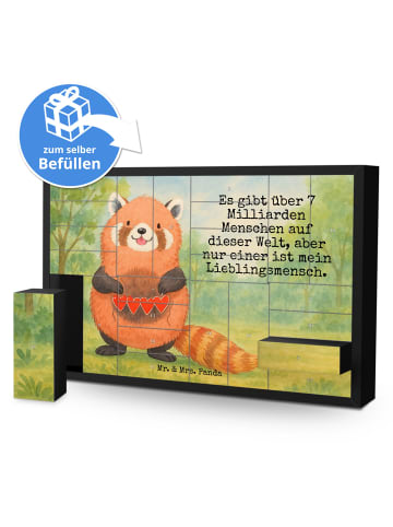 Mr. & Mrs. Panda Adventskalender Roter Panda Design mit Spruch in Weiß