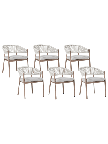 Beliani 6er-Set Gartenstuhl FLAVIA in Braun/Beige