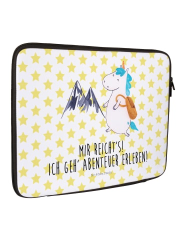 Mr. & Mrs. Panda Notebook Tasche Einhorn Bergsteiger mit Spruch in Weiß