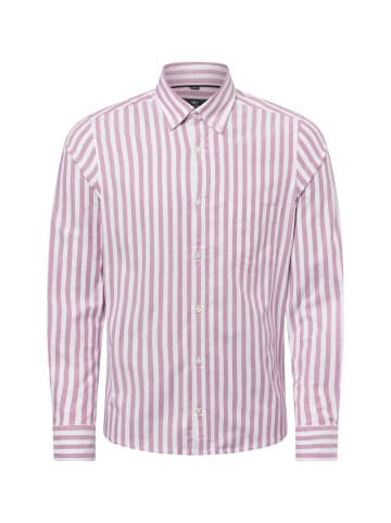 Nils Sundström Hemd in aubergine weiß - 0007