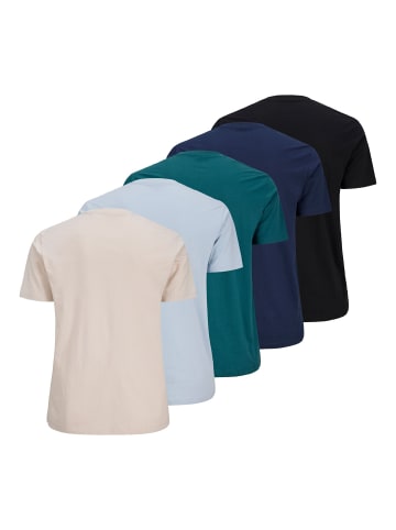 JACK & JONES PLUS 5er-Pack T-shirt in Atlantic Deep