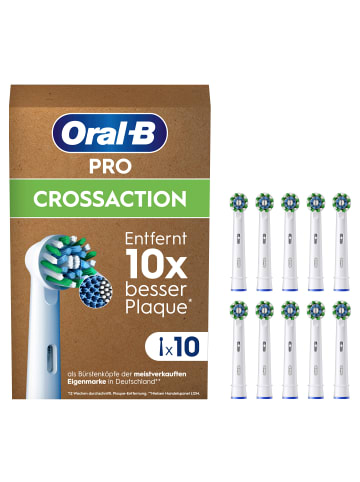 Oral-B Aufsteckbürsten "Pro - CrossAction" in Weiß (10er-Pack) - Box