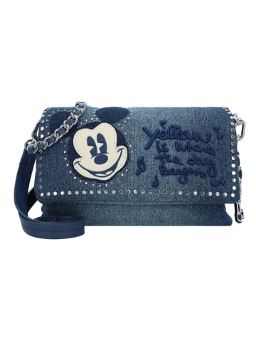 Desigual Mickey Rock Denim Schultertasche 25 cm in blau