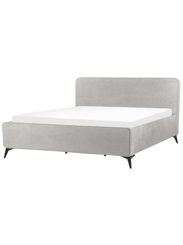 Beliani 2-tlg Doppelbett VALOGNES in Grau/Schwarz