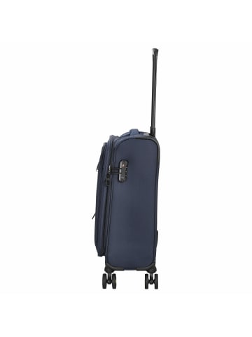 D&N Travel Line 9704 - 4-Rollen-Kabinentrolley S 55 cm (dark red) in dark blue