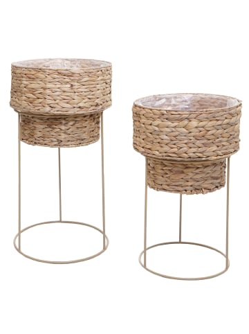 MCW 2er-Pflanzentopf-Set Q45, Natur, Gestell beige