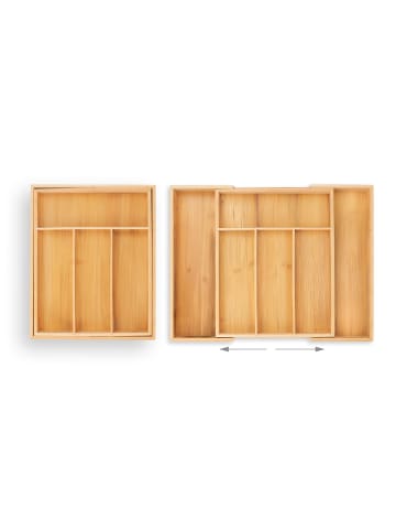relaxdays Besteckkasten in Natur - (B)29 x (H)5 x (T)35,5 cm