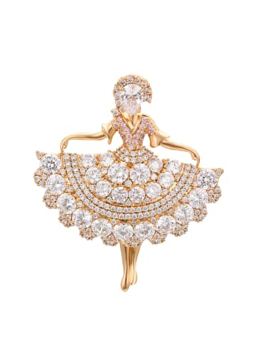 faina Women Pin Back Brooch in Rose Gold