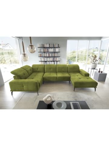 MF Design Nevido Recamiere Links in Moos -  (L) 201 x (B) 350 x (H) 77 cm