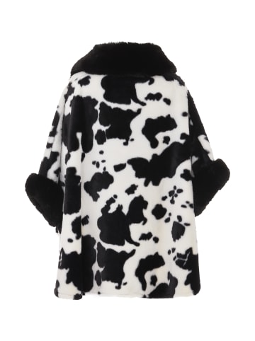 Usha Women Poncho in Schwarz Wollweiss