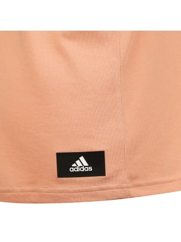 Adidas Sportswear T-Shirt Future Icon Logo in altrosa / weiß