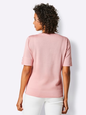 creation L Baumwoll-Pullover in rosenquarz