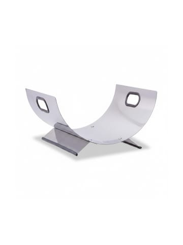 relaxdays Kaminholzkorb in Silber - (B)37 x (H)19 x (T)33 cm