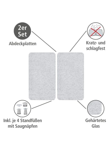 Wenko Herdabdeckplatte Universal 2er Set, Herdabdeckplatte Universal Mod. Transparent, 2er Set in Transparent