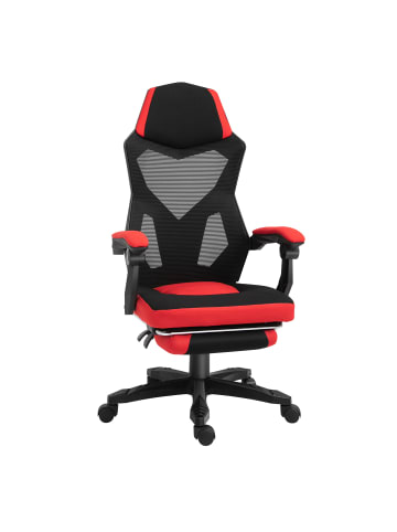 Vinsetto Bürostuhl-58B x 63T x 112-122H cm-Schwarz+Rot