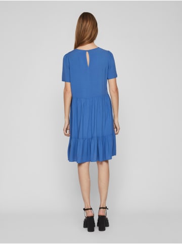 Vila Blusen Kleid Knielanges Kurzarm Dress VIPAYA in Blau