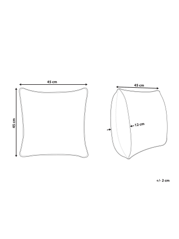 Beliani Dekokissen TAMNINE in Grün/Weiß - (W) 45 x (H) 12 x (L) 45 cm