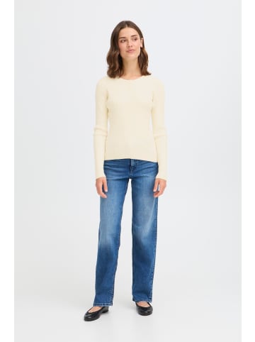 Oxmo Rundhalspullover OXISOLRAY in Beige