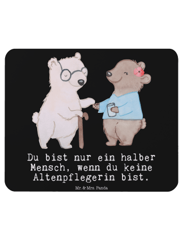 Mr. & Mrs. Panda Mauspad Altenpflegerin Herz mit Spruch in Schwarz