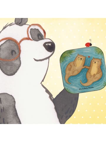 Mr. & Mrs. Panda Tischschoner Otter Hände halten Design ohne Spruch in Weiß