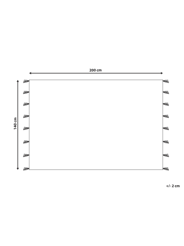 Beliani Kurzflor ALAKOL in Beige/Grün/Lila - (W) 140 x (L) 200 cm