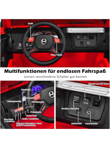 COSTWAY 12V Elektroauto Jeep 2 Sitzer in Rot