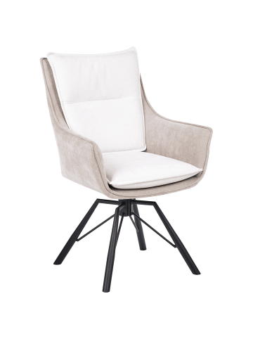 Beliani Esszimmerstuhl ANNEBERG in Beige/Weiß/Schwarz - (W) 60 x (H) 94 x (L) 64 cm