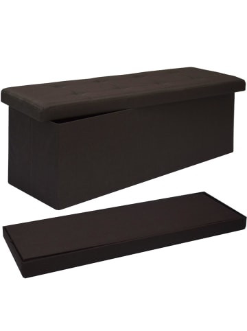 DuneDesign Faltbare Sitzbank Oslo mit 2 Trennwänden in Dunkelbraun