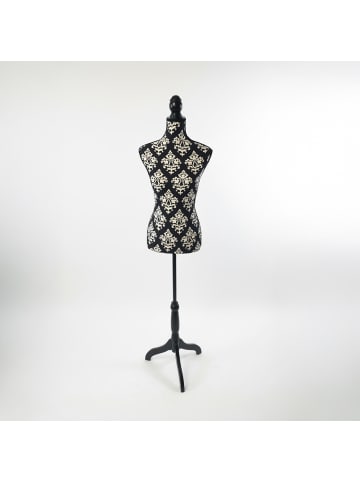 relaxdays Schneiderpuppe "Barock" in Schwarz/ Weiß