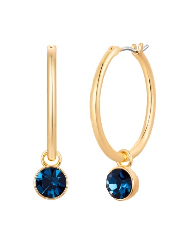 Lulu & Jane Creolen aus Messing mit Glaskristall in gelbgold
