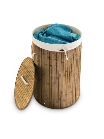 relaxdays 2 x Wäschekorb in Natur - (H)65 x Ø41 cm