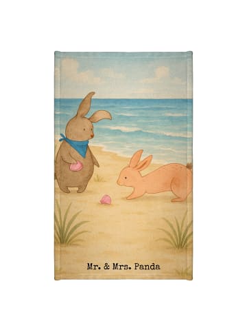 Mr. & Mrs. Panda Mini-Handtuch Hasen Muschel Design ohne Spruch in Weiß