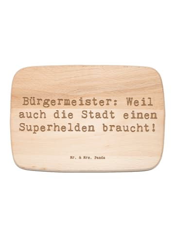 Mr. & Mrs. Panda Frühstücksbrett Spruch Bürgermeister Superheld ... in Transparent