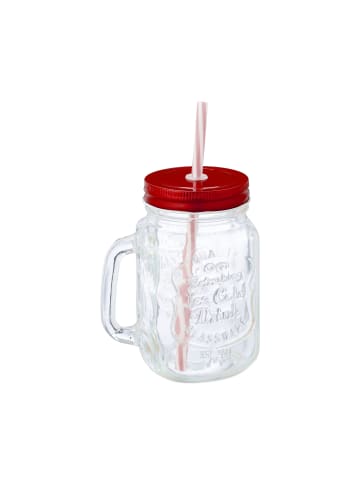 relaxdays 8 x Trinkglas in Rot - 500 ml