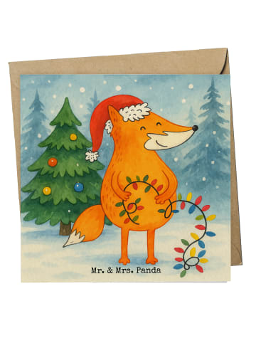 Mr. & Mrs. Panda Klappkarte Fuchs Weihnachten Design ohne Spruch in Weiß