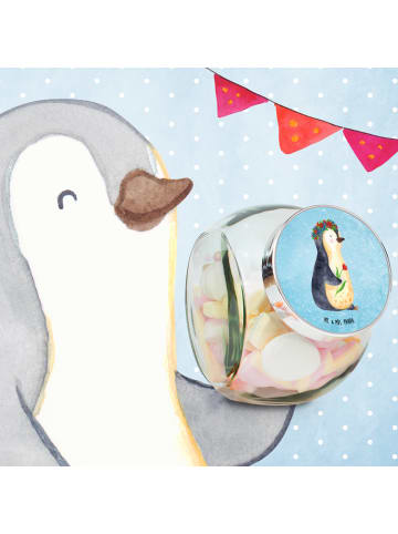 Mr. & Mrs. Panda Frischhaltedose Pinguin Blumen ohne Spruch in Eisblau